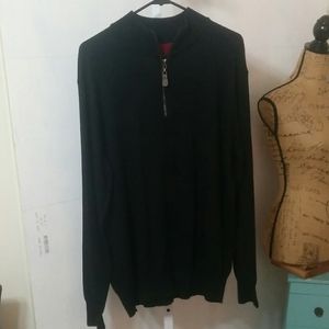 Orvis Merino Wool Sweater Quarter Zip Charcoal XL